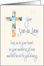 Sympathy in Loss of Son in Law, Stained Glass Cross card