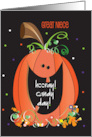 Halloween for Great Niece Candy Day Jack O’ Lantern with Treats card