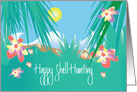 Ocean Vacation, Happy Shell Hunting with Flowers and Shells card