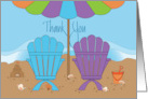 Thank You with Two Beach Chairs on Beach in Front of Rolling Waves card