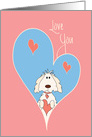 Love You to Owner from Pet Dog, with Hearts and Love card