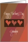 Father’s Day Grandpa, Diagonal Stripes with Heart Trio card