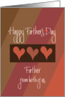 Father’s Day Father from Both of Us, Trio of Hearts on Brown card