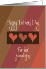 Father’s Day Father from All of Us, Heart Trio on Brown Diagonals card