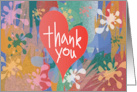 Thank You for Art Teacher with Colorful Paint and Heart with Thank You card