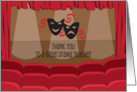 Thank you to Drama Teacher with Dramatic Masks with Curtained Stage card