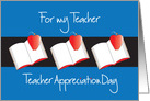 Teacher Appreciation Day, Open Books and Apples card