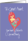 Mother’s Day for Great Aunt, Heart Filled with Colorful Bouquet card