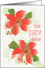 Hand Lettered Tis the Season for Daughter Two Poinsettias with Berries card