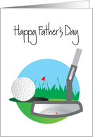 Father’s Day for Golfer, Putter and Golf Ball on Green card