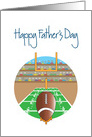Father’s Day for Football Player or Fan, Football and Goalpost card