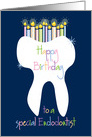 Birthday for Endodontist, with Gleaming Tooth and Candles card