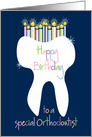 Birthday for Orthodontist, with Gleaming Tooth and Candles card