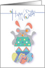 Hand Lettered Three Easter Bunnies Peek-a-Boo Happy Easter to You card