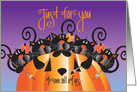 Hand Lettered Halloween from group, Black Cats Painting Pumpkin card