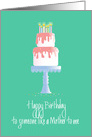 Birthday for Someone Like a Mother to Me, Cake & Hand Lettering card