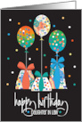 Hand Lettered Birthday Daughter in Law Patterned Gifts and Balloons card