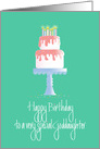 Birthday for very special Goddaughter, Cake on Cake Platter card