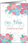 Hand Lettered Birthday for Great Aunt with Bright Flowers and Hearts card