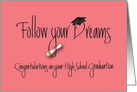 Graduation for High School Girl, Diploma and Mortar Board card