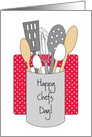 Happy Chefs Day, With Variety of Cooking Utensils and Polka Dots card