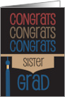 Graduation Congratulations for Sister Congrats Grad with Sister Hat card