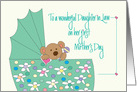 First Mother’s Day for Daughter-in-Law, Bear in Bassinette card