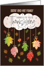 Hand Lettered Thanksgiving for Sister & Family Brilliant Fall Leaves card