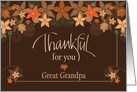 Hand Lettered Thanksgiving for Great Grandpa, Fall Leaves & Flowers card