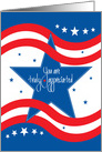 Thank You for Military Service, Blue Stars, Red & White Stripes card