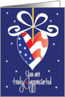 Thank You for Military Service, Blue Stars, Red & White Stripes card