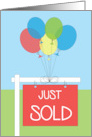 Congratulations to Realtor for Selling with Sold Sign and Balloons card