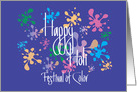 Happy Holi, Brilliantly Colored Paint for Festival of Colors card