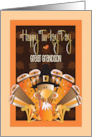 Hand Lettered Thanksgiving Great Grandson Happy Turkey Day card