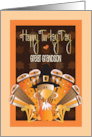 Hand Lettered Thanksgiving Great Grandson Happy Turkey Day card