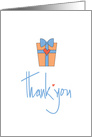Hand Lettered Thank you for the gift, Small Wrapped Gift with Heart card