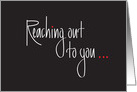 Business Reaching out to You, White Hand Lettering on Black card
