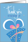 Hand Lettered Thank you for Your Birthday Gift, with Colorful Gift card