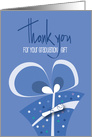 Thank you for Your Graduation Gift, Blue Gift with Rolled Diploma card