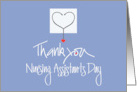 Hand Lettered Nursing Assistants Day 2023 White Stethoscope and Heart card