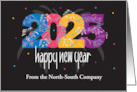 Business Happy New Year 2025 with Fireworks and Custom Name card