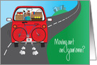 Moving out on Your Own, For Guy, Red Car & Guy Belongings card