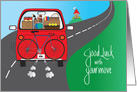 Good Luck with Move, For Guy, Red Car & Guy Belongings card