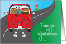 Thank you for Helping with Move, For Guy, Red Car with Boxes card