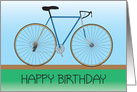 Happy Birthday with Bicycle, Blue and Green card