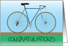 Congratulations to Cycler with Bicycle, Blue and Green card