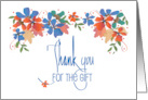 Hand Lettered Thank You for the Gift with Flower Bouquet Canopy card