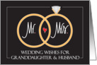 Wedding for Granddaughter and Husband, Rings & Heart card