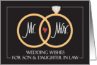 Wedding for Son and Daughter in Law, Wedding Rings & Heart card