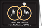 Hand Lettered Wedding for Nephew & Wife, Rings, Heart card